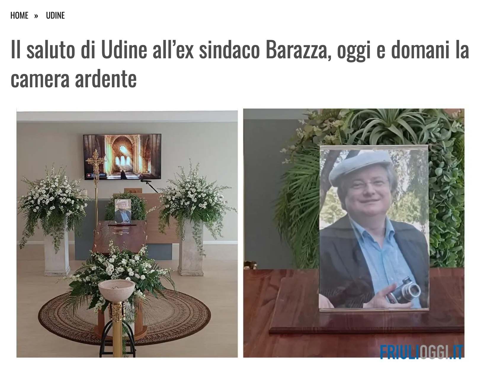 Il saluto di Udine allex sindaco Barazza oggi e domani la camera ardente