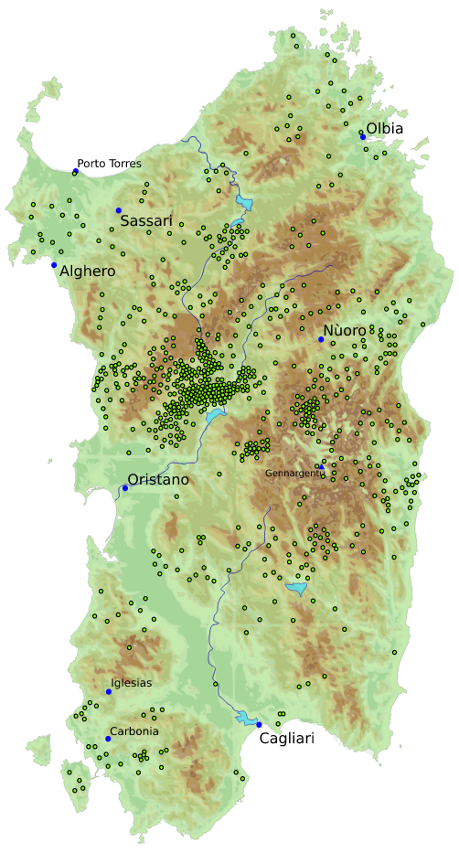 Sardegna mappa tombe dei giganti svg